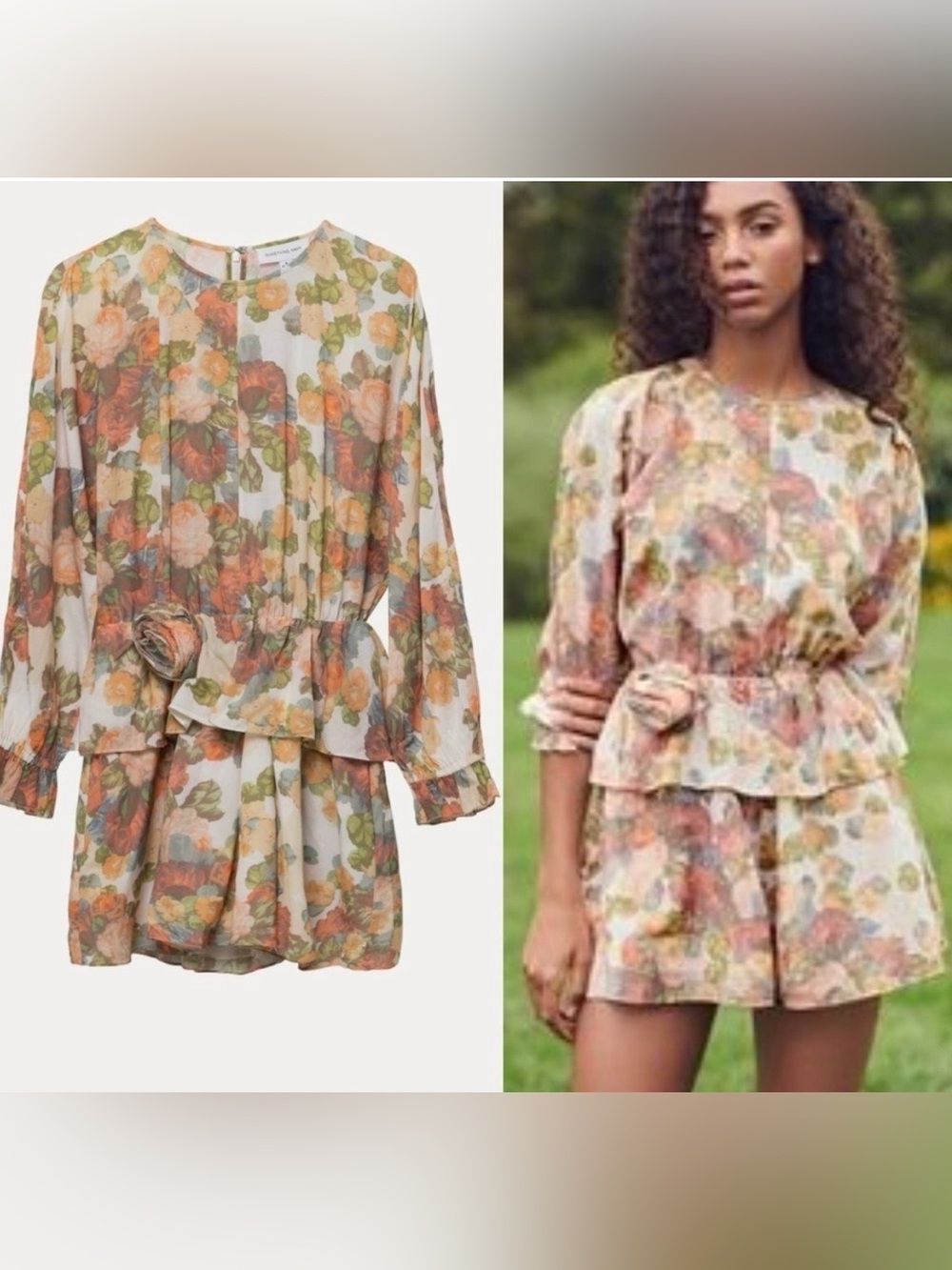 NWT Something Navy Printed
Rose Ruffle Romper   Size 12